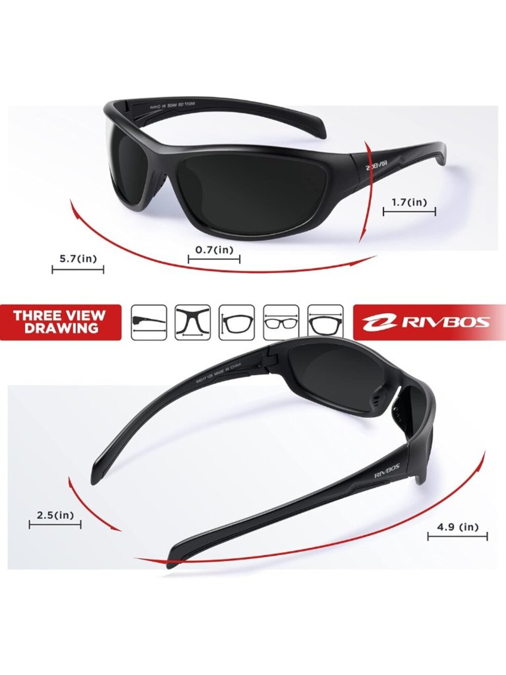 Polarized UV400 Sunglasses for Men & Women - Ideal for Fishing, Cycling - Picture 5 of 6